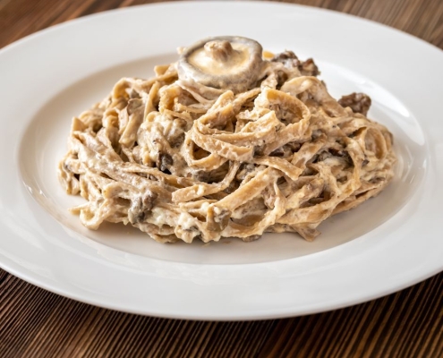 Pasta con crema di funghi